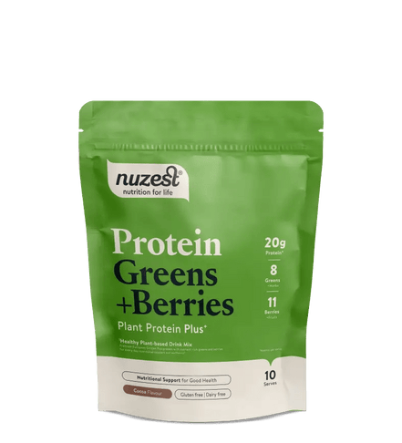 Acheter Nuzest Plant Protein Greens + Berries Cocoa Flavour chez LiveHelfi