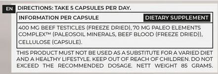 Acheter Paleo Powders Grass-Fed Beef Testicles Capsules chez LiveHelfi