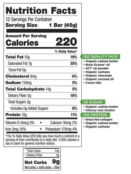 Acheter Bulletproof Protein Bars Chocolate Chip Cookie Dough chez LiveHelfi