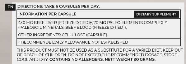 Acheter Paleo Powders Grass-Fed Beef Liver Capsules chez LiveHelfi