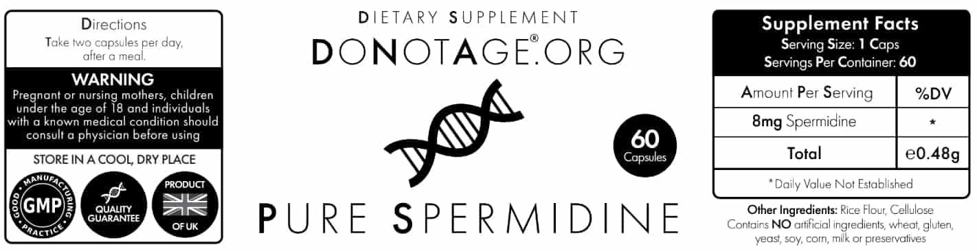 Do Not Age Pure Spermidine ingredients