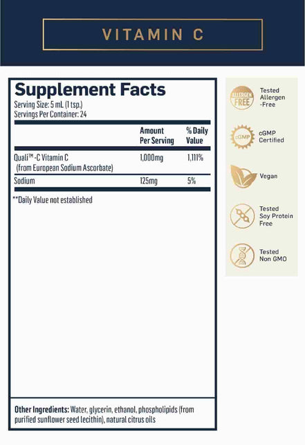 Quicksilver Scientific Liposomal Vitamin C ingredients